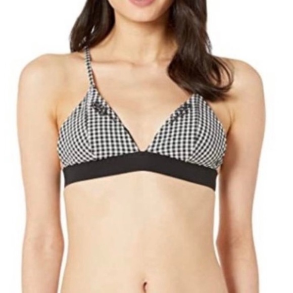 Hurley Gingham Tri Bikini Top & High Waist Bottom Set vintage vibes size Small - Picture 8 of 11